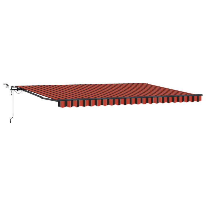 Udtrækkelig markise orange og brun 500 × 300 cm Polyester