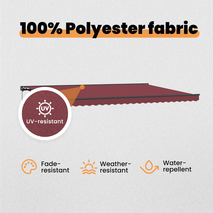 Markiseramme Bordeaux 500 × 300 cm Polyester med PU belægning