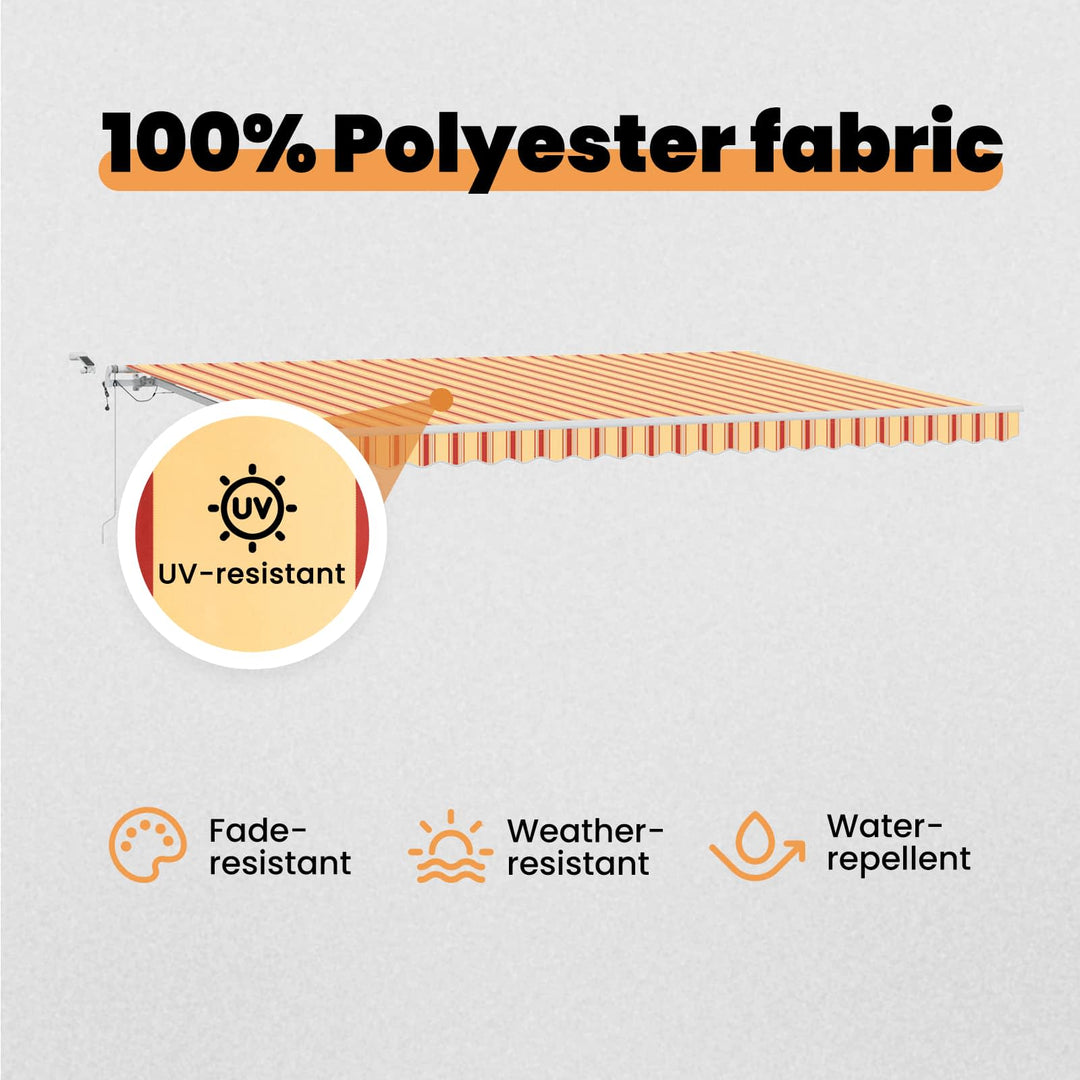 Udtrækkelig markise Gul og orange 500 × 300 cm Polyester