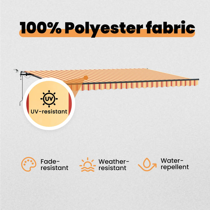 Udtrækkelig markise Gul og orange 500 × 300 cm Polyester