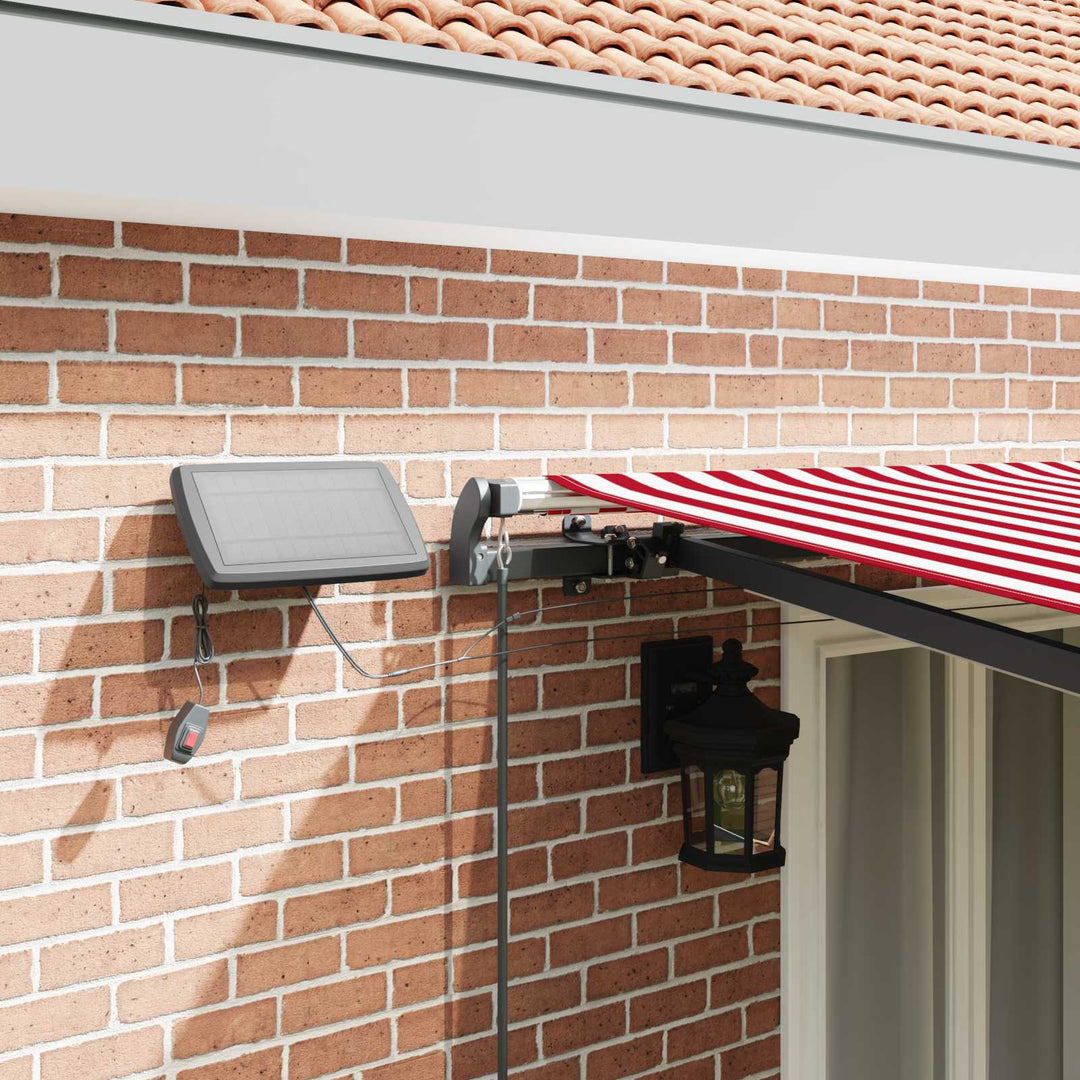 Udtrækkelig markise Rød og Hvid 500 × 300 cm Stof og aluminium