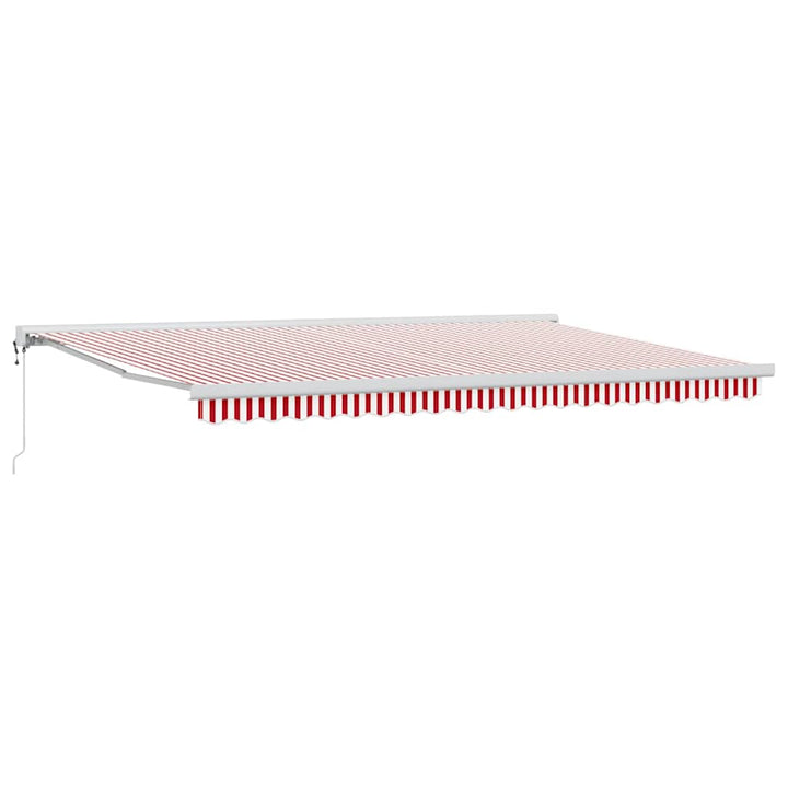 Udtrækkelig markise Rød og Hvid 500 × 300 cm Stof og Metal