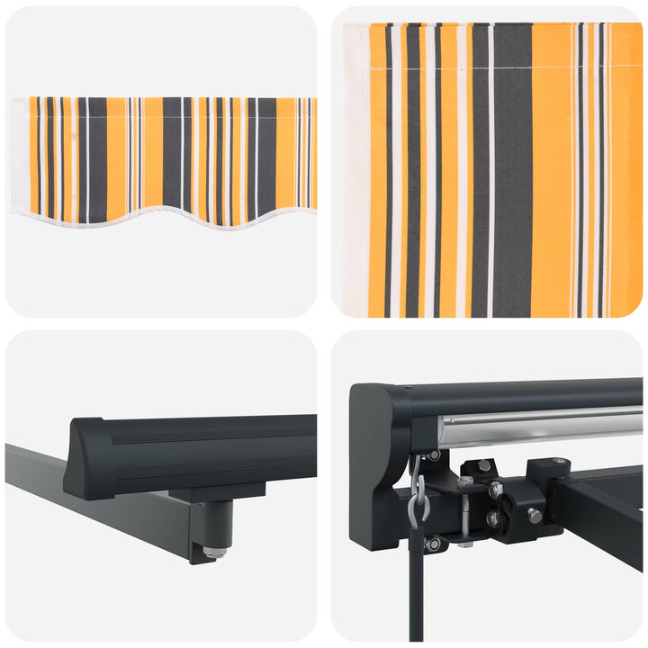 Markiseramme Gul og Grå 500 × 300 cm Polyester med PU belægning