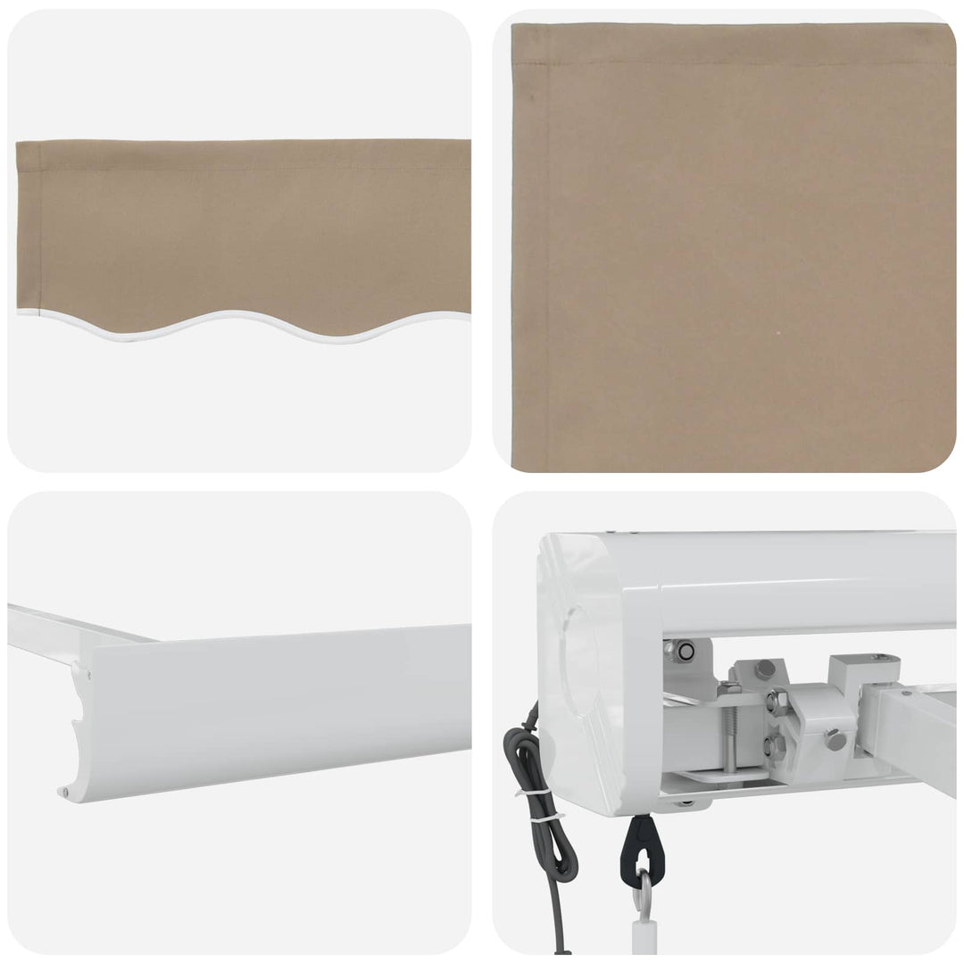 Udtrækkelig markise Beige 500 x 300 x 165 cm Stof og Metal