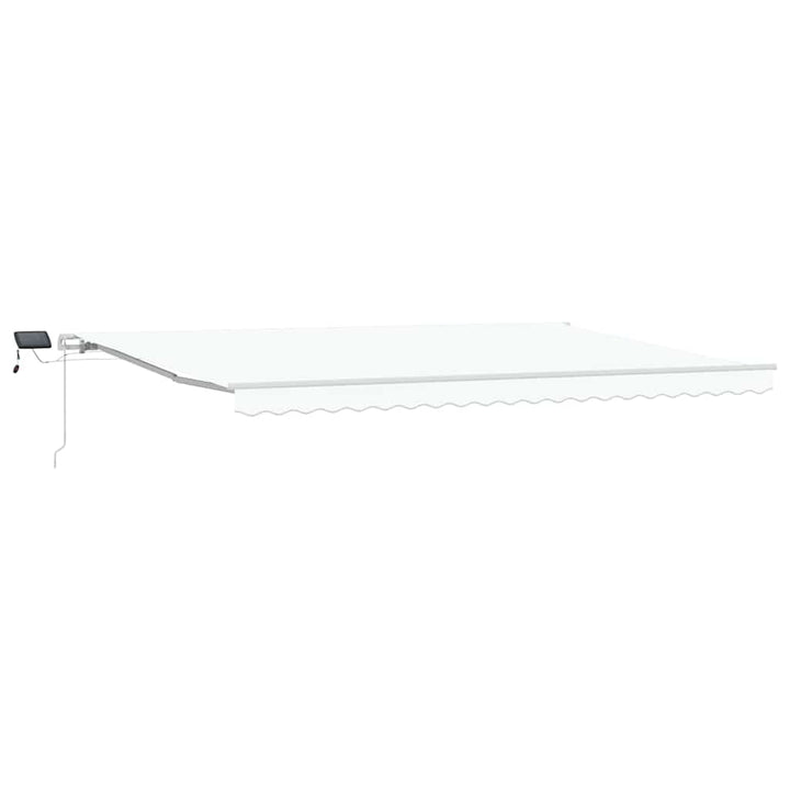 Udtrækkelig markise Hvid 500 × 300 cm Stof og aluminium