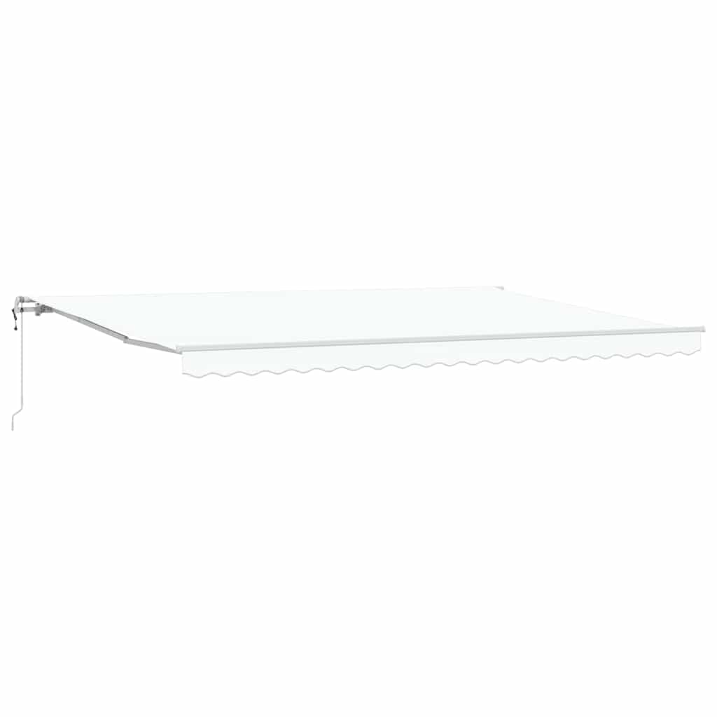 Udtrækkelig markise Hvid 500 × 300 cm Stof og aluminium