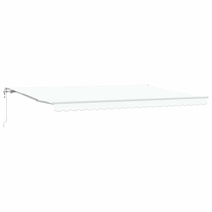 Udtrækkelig markise Hvid 500 × 300 cm Stof og aluminium
