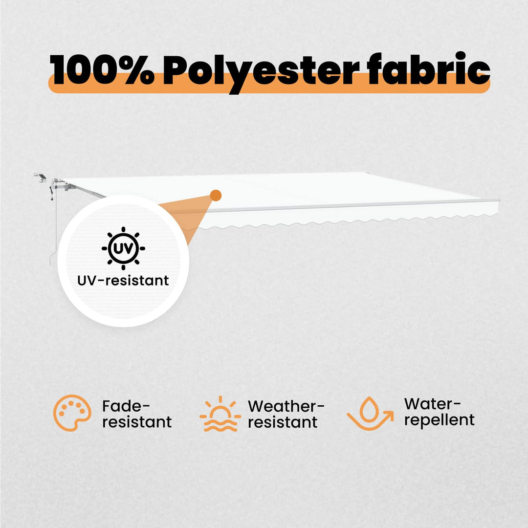 Udtrækkelig markise Hvid 500 × 300 cm Polyester