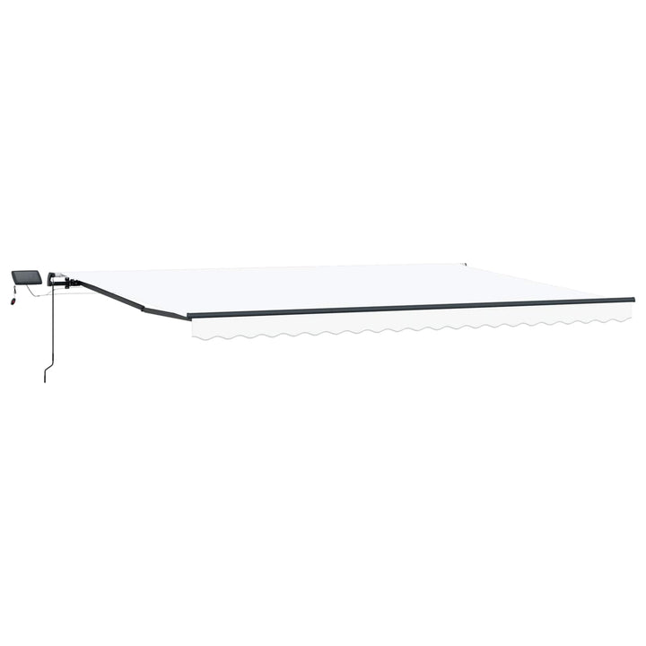 Udtrækkelig markise Hvid 500 × 300 cm Stof og aluminium