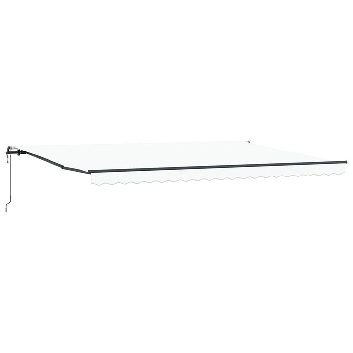 Udtrækkelig markise Hvid 500 × 300 cm Stof og aluminium