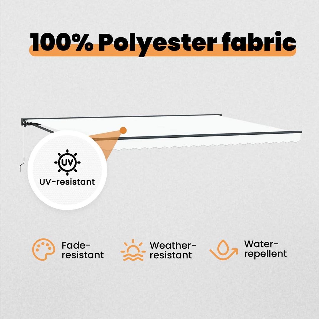 Markiseramme Hvid 500 × 300 cm Polyester med PU belægning