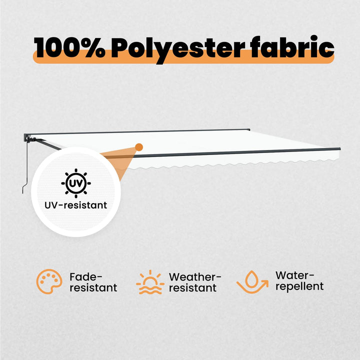 Markiseramme Hvid 500 × 300 cm Polyester med PU belægning