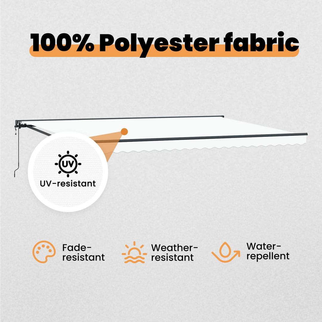 Markiseramme Hvid 500 × 300 cm Polyester med PU belægning