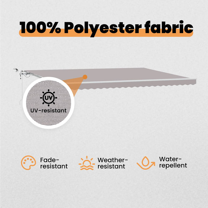 Udtrækkelig markise Lysegrå 500 × 300 cm Polyester