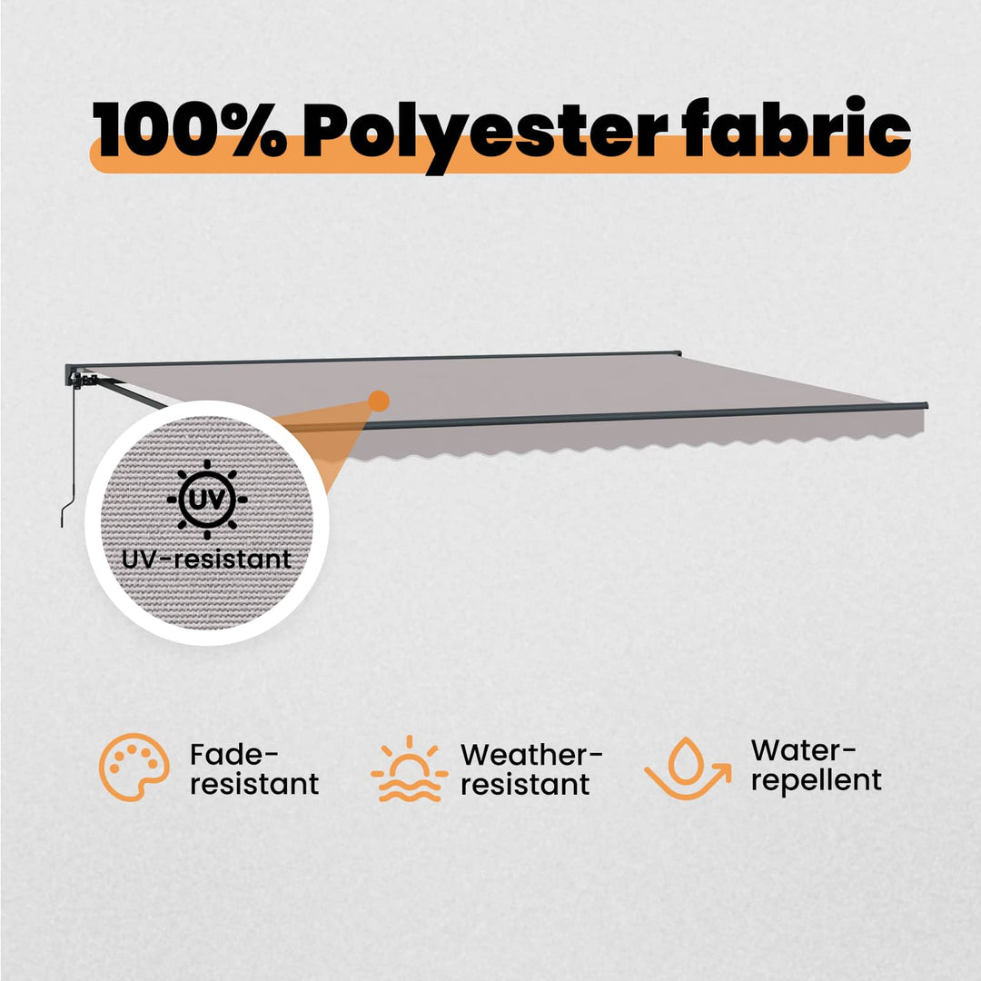Markiseramme Lysegrå 500 × 300 cm Polyester med PU belægning