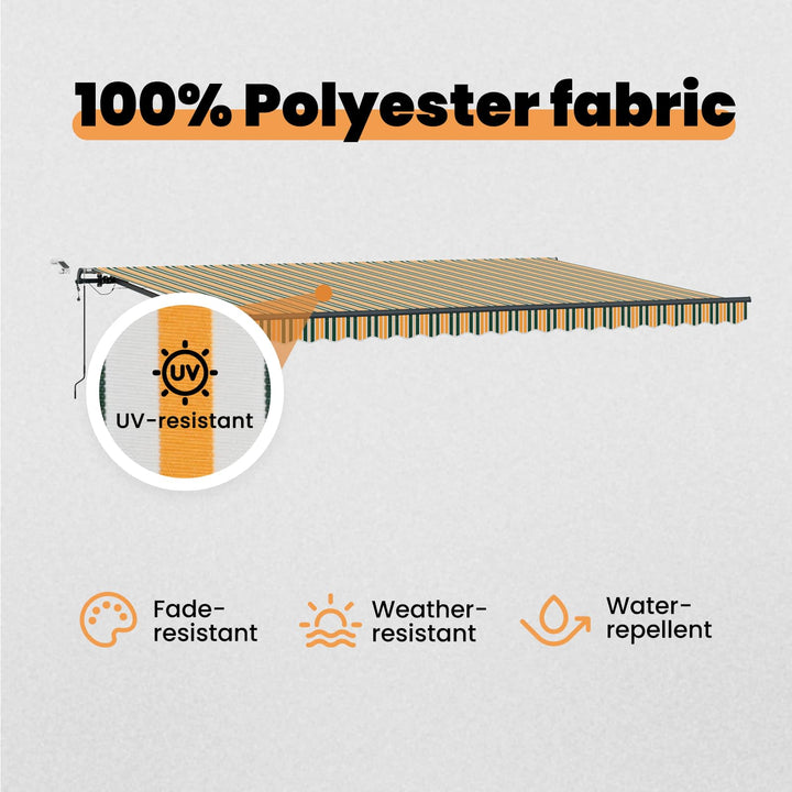 Udtrækkelig markise Grøn og gul 500 × 300 cm Polyester