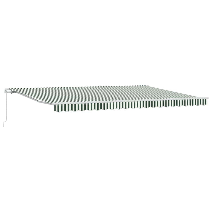 Udtrækkelig markise Grøn og Hvid 500 × 300 cm