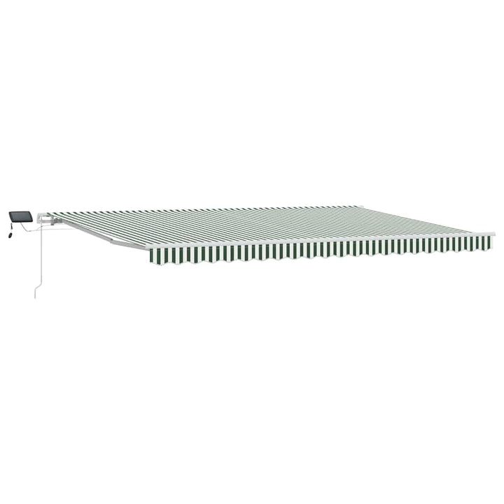 Udtrækkelig markise Grøn og Hvid 500 × 300 cm Stof og aluminium