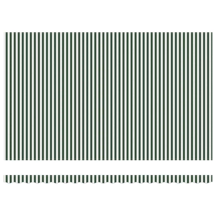 Udtrækkelig markise Grøn og Hvid 500 × 300 cm Stof og aluminium