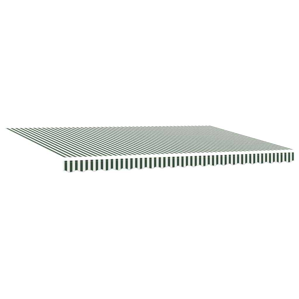 Udtrækkelig markise Grøn og Hvid 500 × 300 cm Stof og aluminium