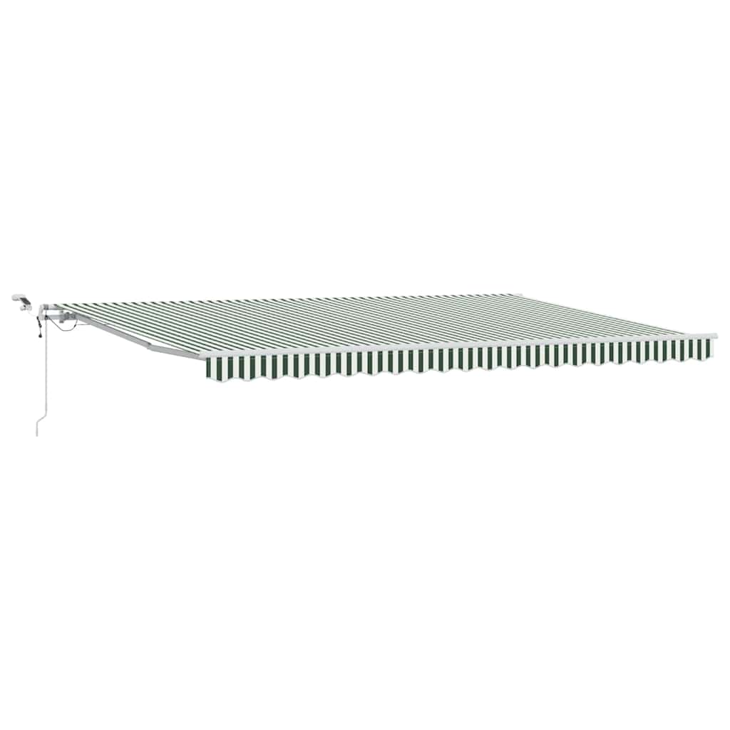 Markiseduge Grøn og Hvid 500 × 300 cm Polyester