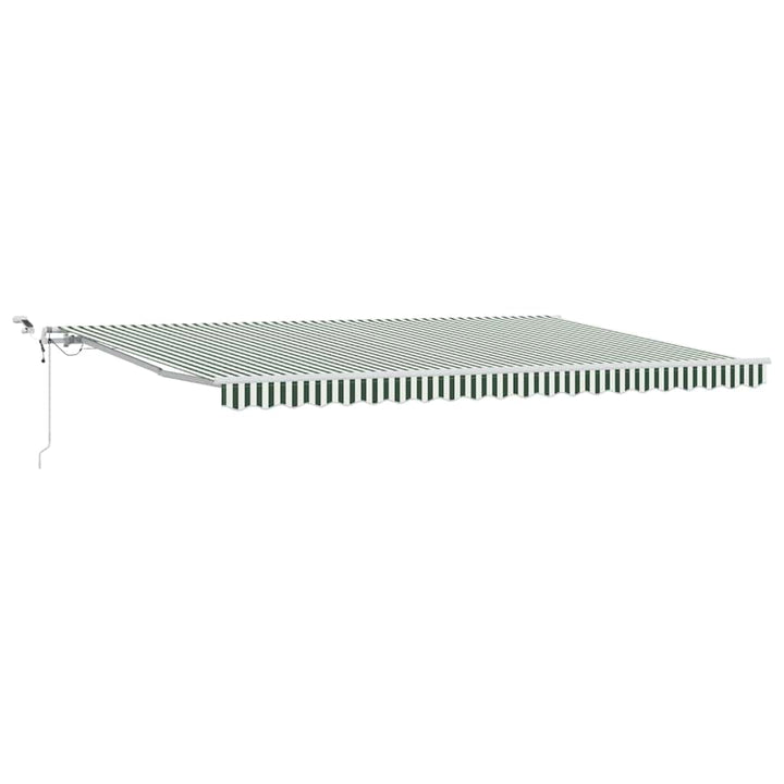 Markiseduge Grøn og Hvid 500 × 300 cm Polyester