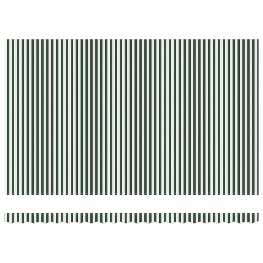 Markiseduge Grøn og Hvid 500 × 300 cm Polyester