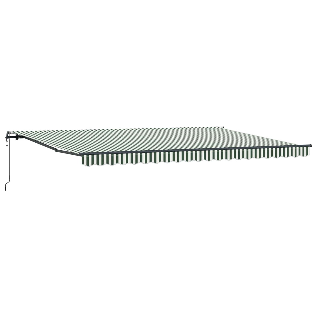 Udtrækkelig markise Grøn og Hvid 500 × 300 cm Stof og aluminium