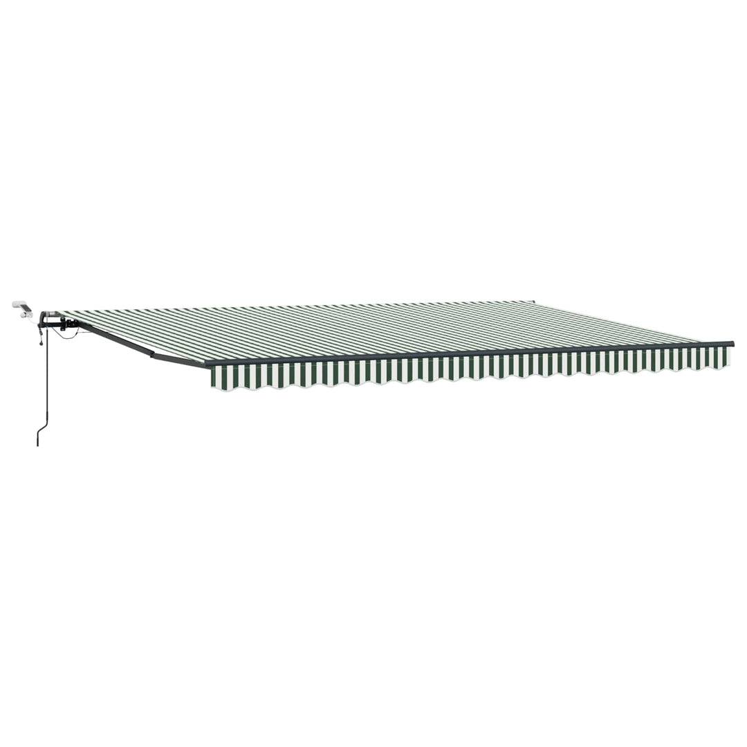 Markiseduge Grøn og Hvid 500 × 300 cm Polyester