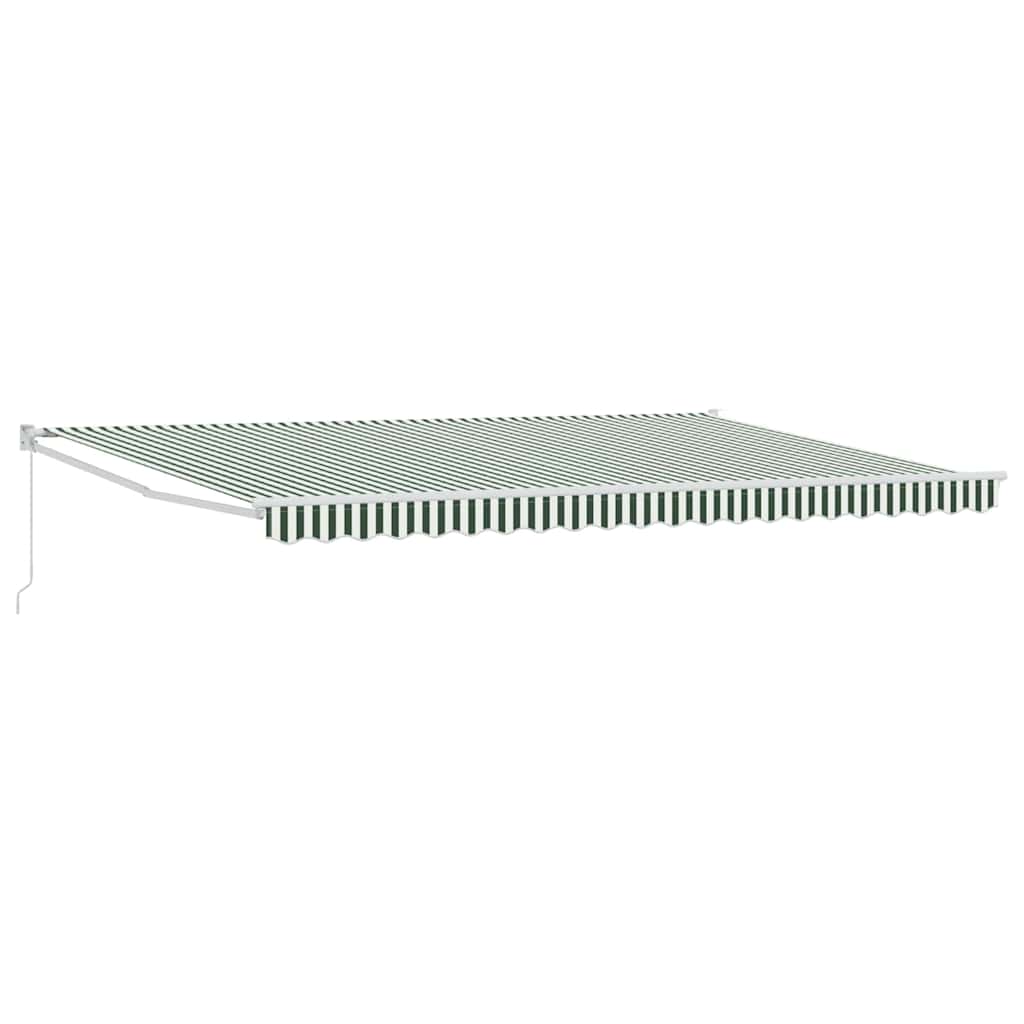 Udtrækkelig markise Grøn og Hvid 500 × 300 cm