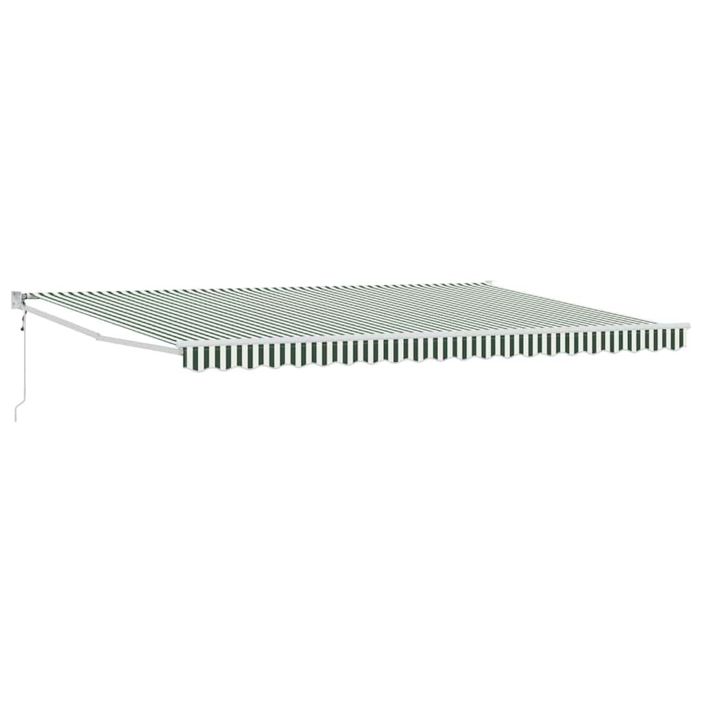 Udtrækkelig markise Grøn og Hvid 500 × 300 cm