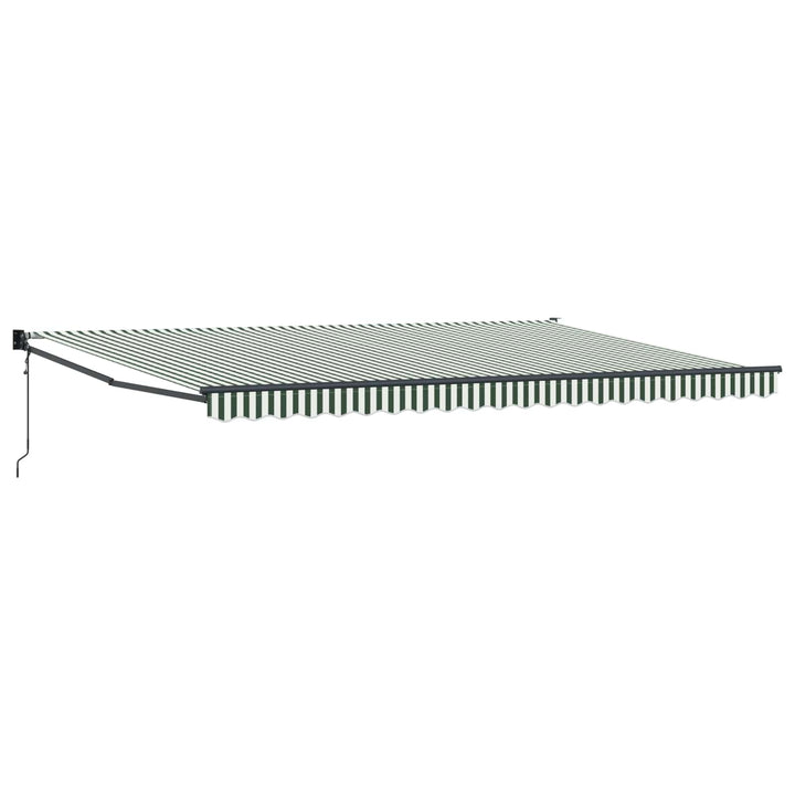 Markise Grøn og Hvid 500 × 300 cm Polyester og metal