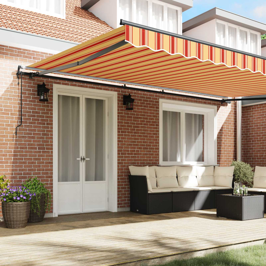 Utrækkelig Markise Gul og orange 500 × 350 cm Stof og aluminium