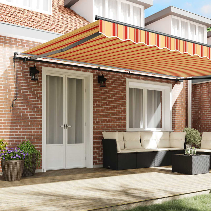 Utrækkelig Markise Gul og orange 500 × 350 cm Stof og aluminium