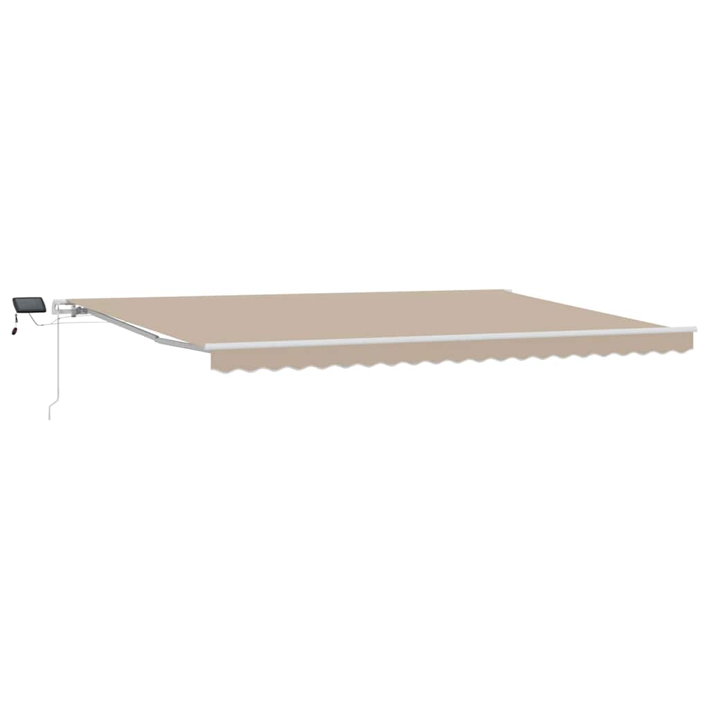 Udtrækkelig markise Beige 500 × 350 cm Stof og aluminium