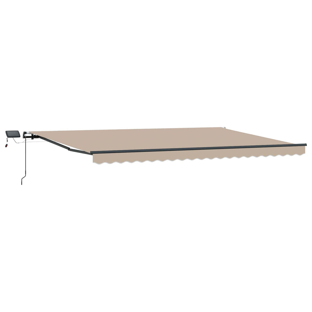 Udtrækkelig markise Beige 500 × 350 cm Stof og aluminium