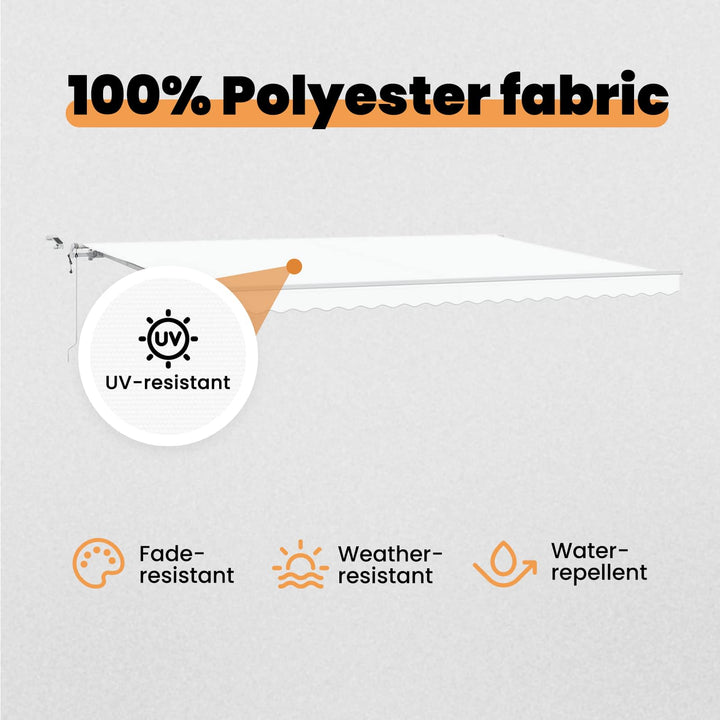 Udtrækkelig markise Hvid 500 × 350 cm Polyester