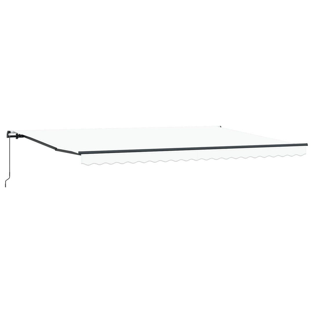 Udtrækkelig markise Hvid 500 × 350 cm Polyester og Aluminium