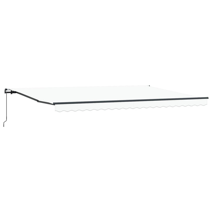 Udtrækkelig markise Hvid 500 × 350 cm Polyester og Aluminium
