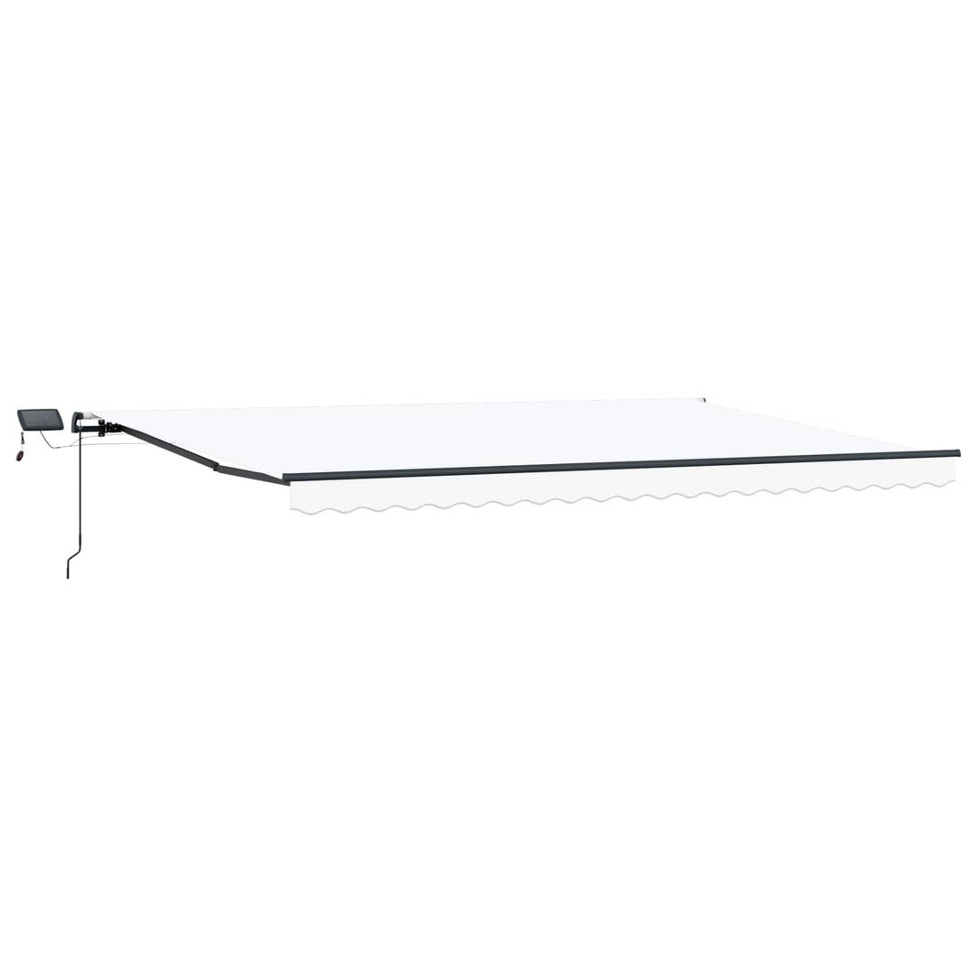 Udtrækkelig markise Hvid 500 × 350 cm Stof og aluminium