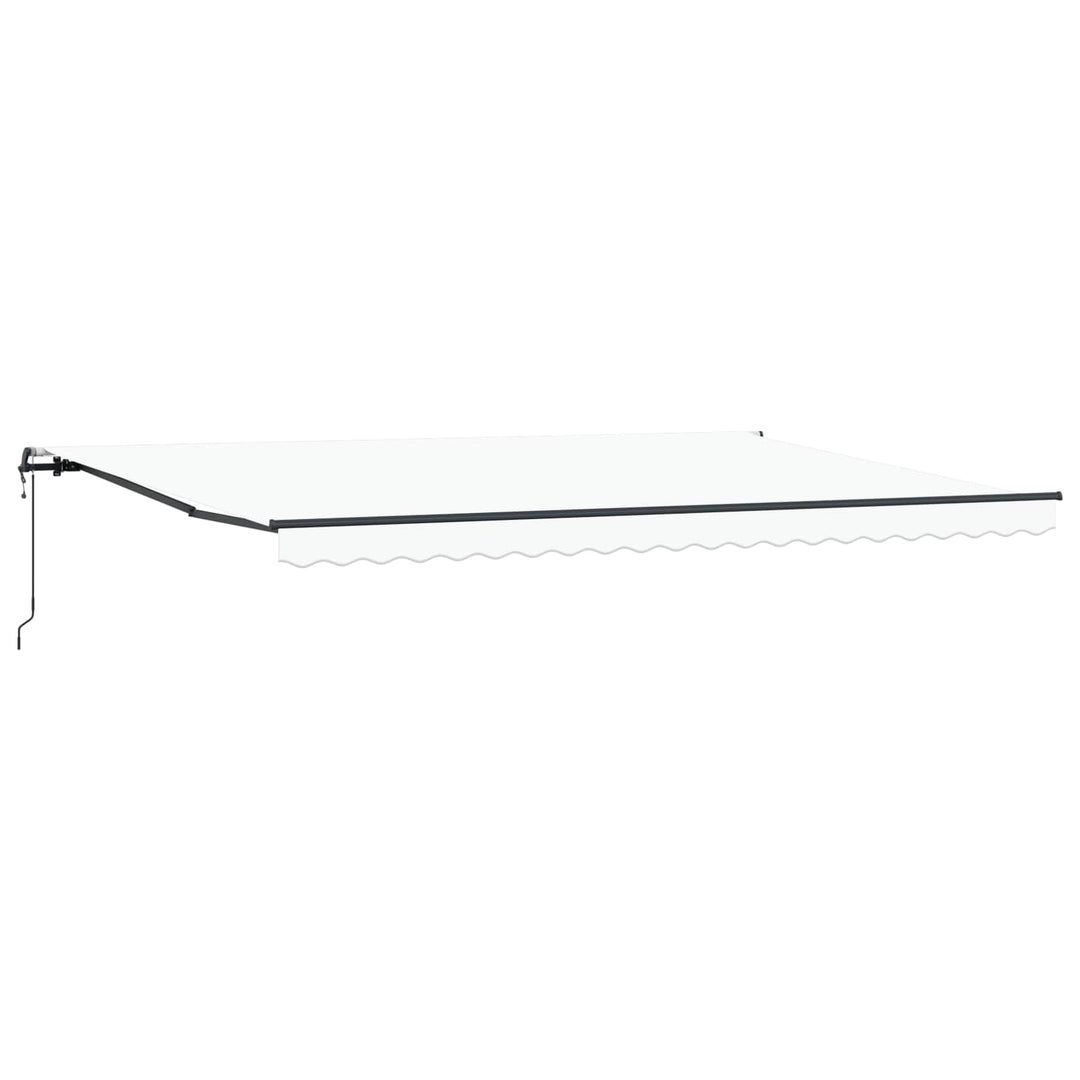 Udtrækkelig markise Hvid 500 × 350 cm Stof og aluminium
