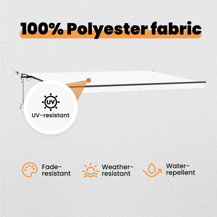 Udtrækkelig markise Hvid 500 × 350 cm Polyester