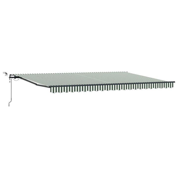 Udtrækkelig markise Grøn og Hvid 500 × 350 cm Polyester