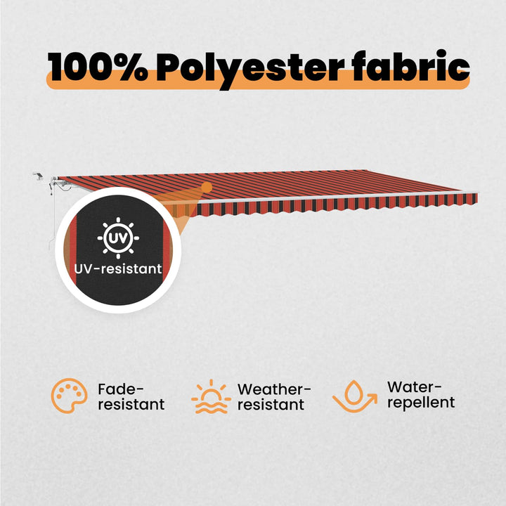 Udtrækkelig markise Orange og Brun 600 × 300 cm Polyester