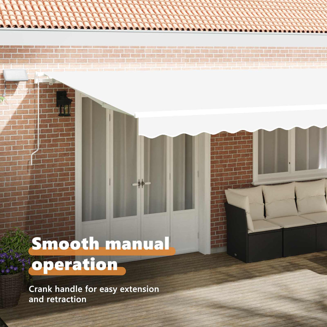 Udtrækkelig markise Hvid 600 × 300 cm Stof og aluminium