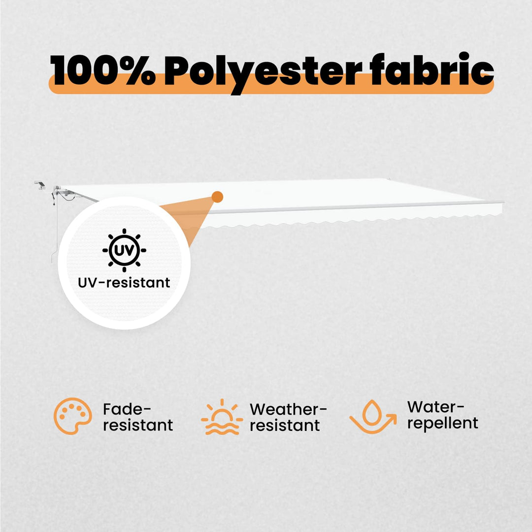 Udtrækkelig markise Hvid 600 × 300 cm Polyester