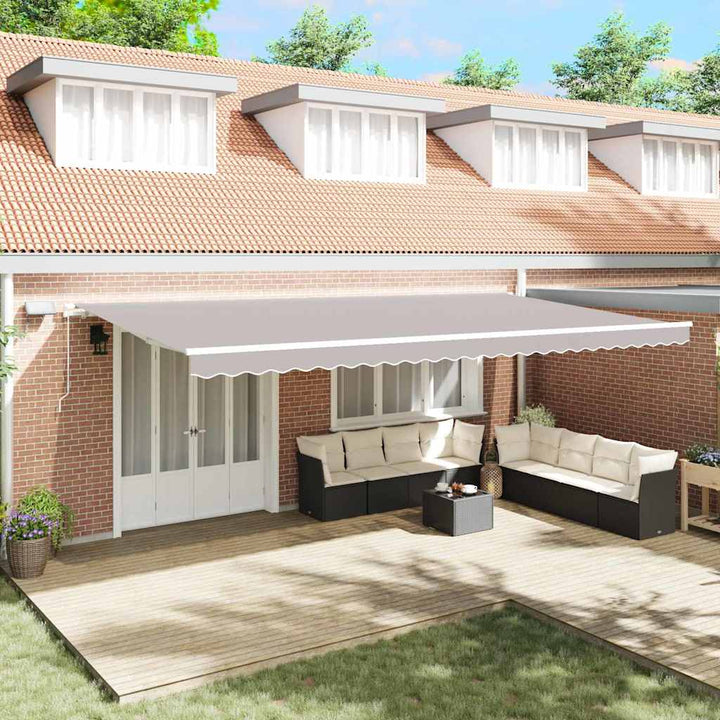 Udtrækkelig markise Lysegrå 600 × 300 cm Stof og aluminium