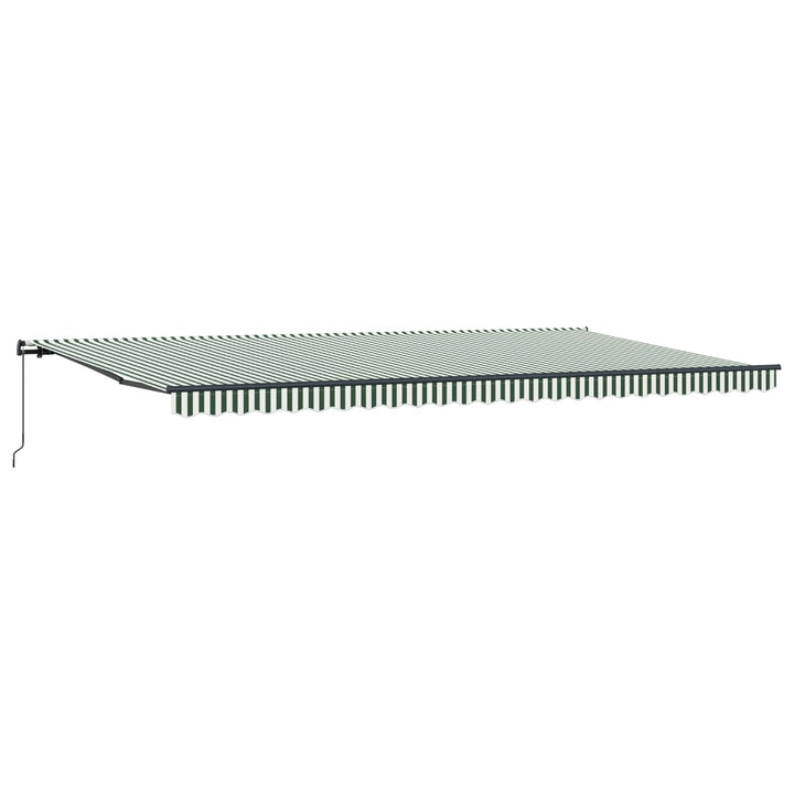 Udtrækkelig markise Grøn og Hvid 600 × 300 cm