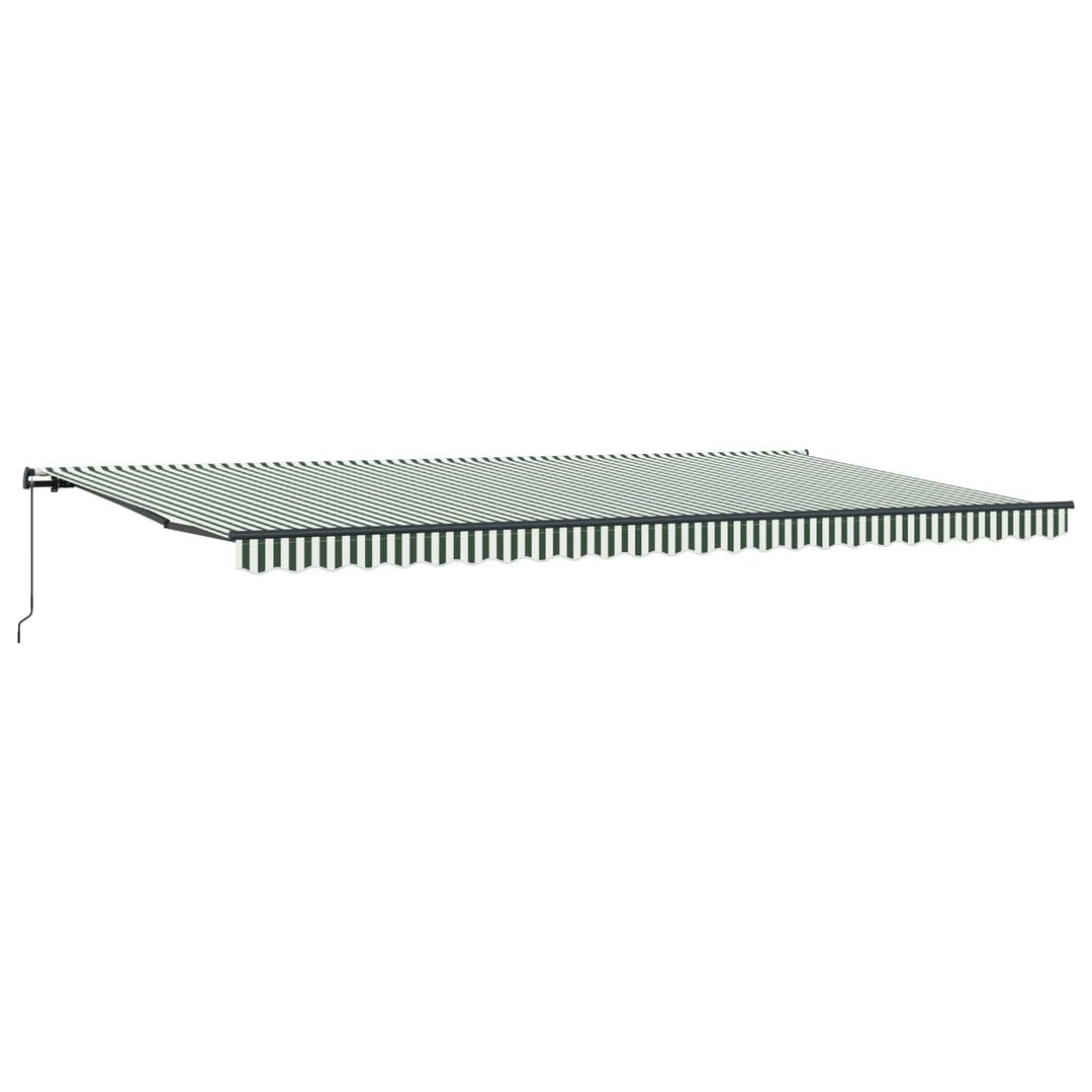 Udtrækkelig markise Grøn og Hvid 600 × 300 cm