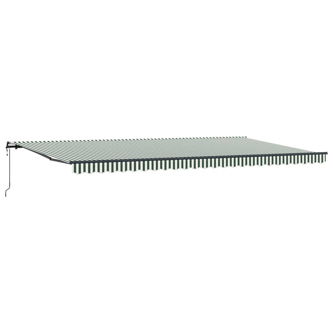 Udtrækkelig markise Grøn og Hvid 600 × 300 cm Stof og aluminium